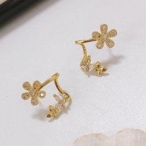 Flower Post Back Ear Cuff